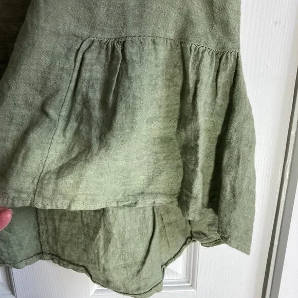 Francesca Bettini 100% Linen sleeveles top/ Green. Size small - Picture 7 of 9